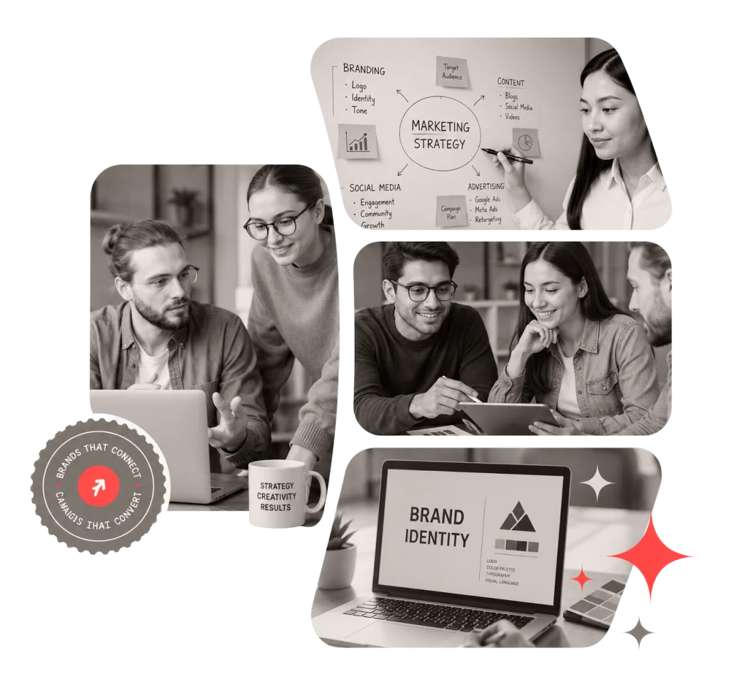Digital Miles team collaborating on strategy, branding and design